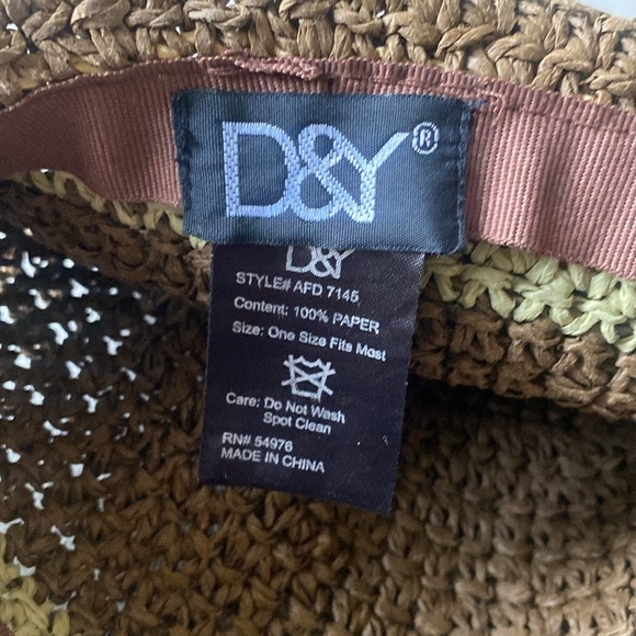 D & Y Woven Sun Hat  Brown/Tan/Sage Women's Bucket Sun Hat OS Beach Neutral - Picture 3 of 7